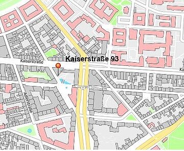 Karte mit Adresse Kaiserstraße 93 
