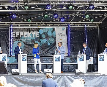 Beim Eröffnungstalk des EFFEKTE-Festivals 2021 gehen die Präsidenten der Karlsruher Hochschulen miteinander in den Dialog.