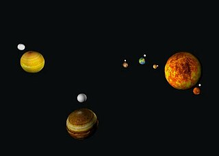 Drei Planeten mit Monden
