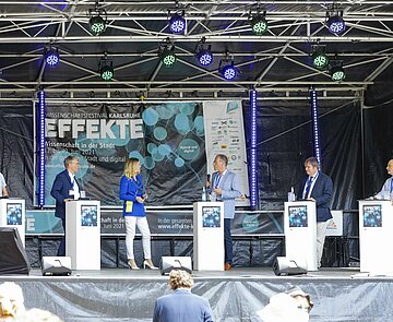 Beim Eröffnungstalk des EFFEKTE-Festivals 2021 gehen die Präsidenten der Karlsruher Hochschulen miteinander in den Dialog.